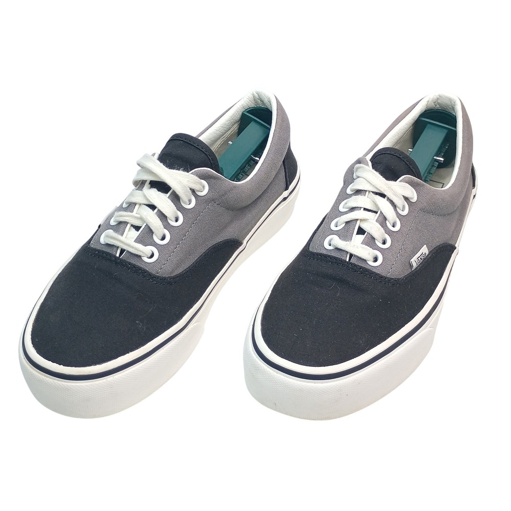 Vans Era Stacked Sneakers‎ Women Size 8 Black Grey Canvas Platform Shoes